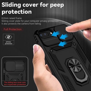 5in1 smūgiams atsparus dėklas su žiedu ir kameros apsauga - juodas (Apple Iphone 7 Plus/8 Plus) 5in1 smūgiams atsparus dėklas su žiedu ir kameros apsauga - juodas (Apple Iphone 7 Plus/8 Plus)